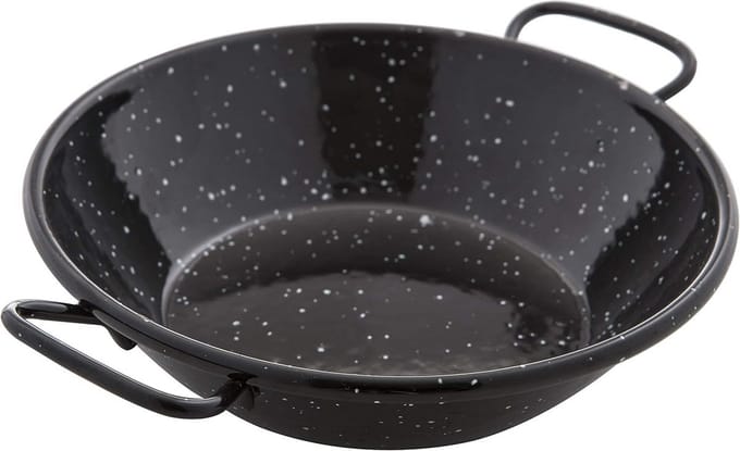 Dubbele pan - Koekenpan met handgrepen - Lekker koken - Geëmailleerd oppervlak - 28 cm - Zwart