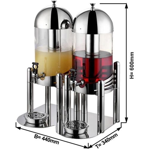 GGM Gastro Saftspender - 2x 6 Liter - Chrom Zilver