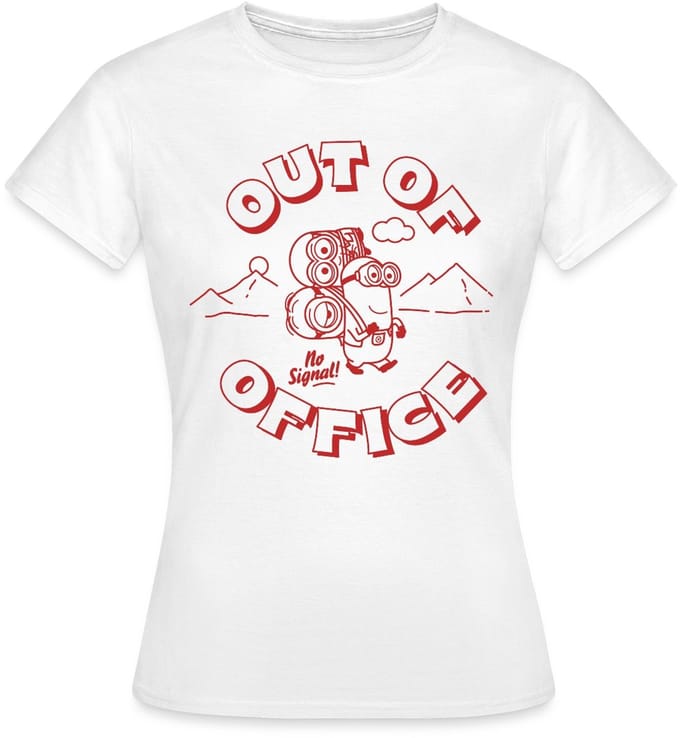 Minions Stuart Bob Kevin Out Of Office T-Shirt Dames