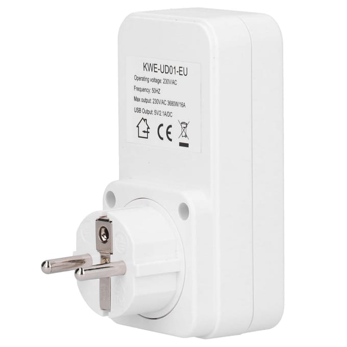 Minuterie numérique intelligente USB avec prise pour chargeur d'ordinateur et de téléphone