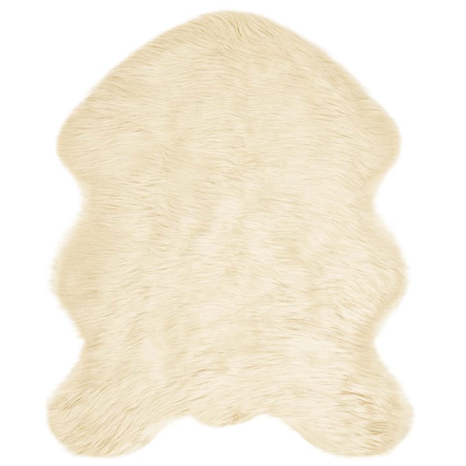 vidaXL - Tapijt - van - imitatie - schapenvacht - TAFALLA - Crèmekleurig - Polyester