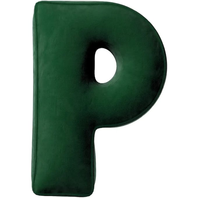 Kussen letter p Yellow Tipi Posh Velvet