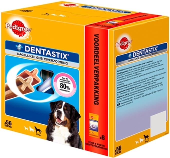 Pedigree dentastix maxi voordeelverpakking - 56 st 2160 gr - 1 stuks