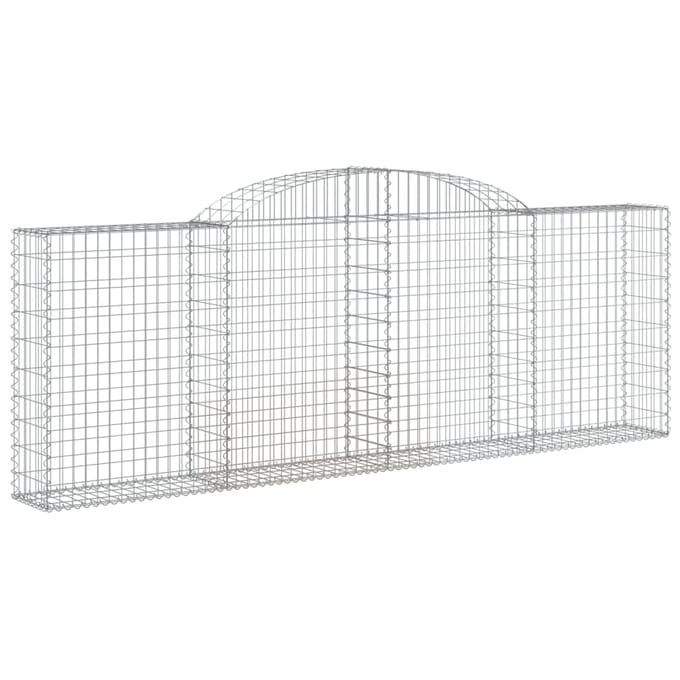 vidaXL - Schanskorf - gewelfd - 300x30x100/120 - cm - gegalvaniseerd - ijzer