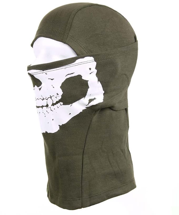 101 INC - Balaclava skull cotton -Groen