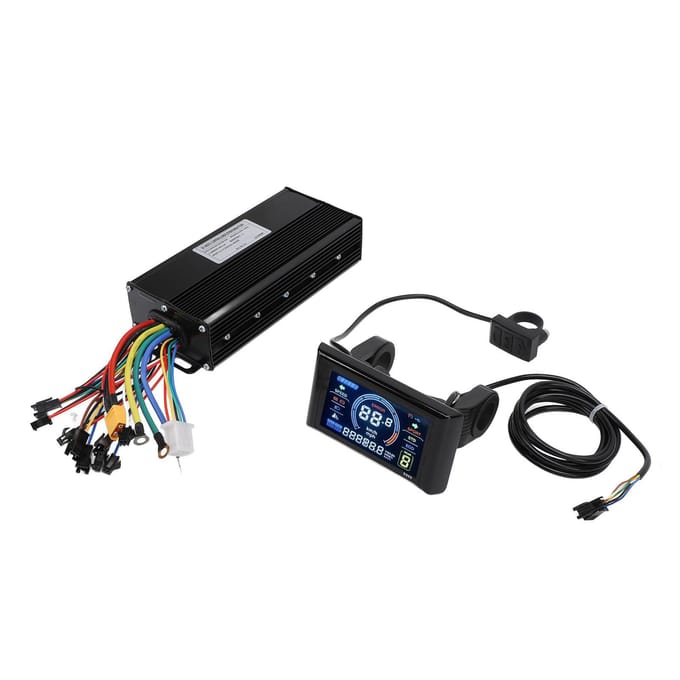 Contrôleur de cycle électrique 36 V 48 V 52 V avec écran couleur S966, contrôleur d'onde sinusoïdale 3 modes 40 A pour moteur sans balais black