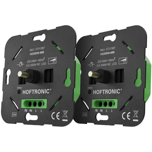 HOFTRONIC Set van Master-Master LED dimmers - 0.5-300W - Fase-afsnijding (trailing edge) - Wisselschakeling