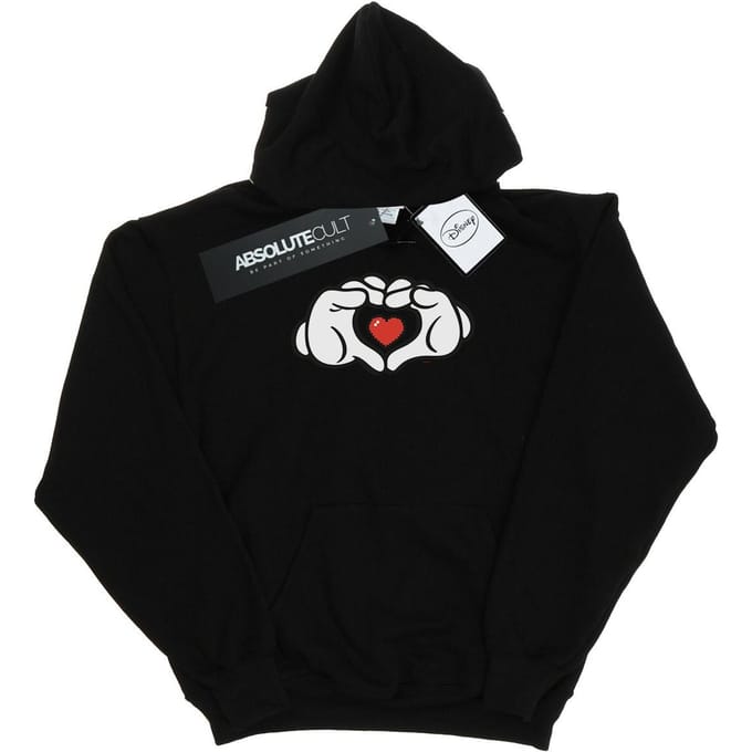 Disney Heren Mickey Mouse Hart Handen Hoodie (Zwart)