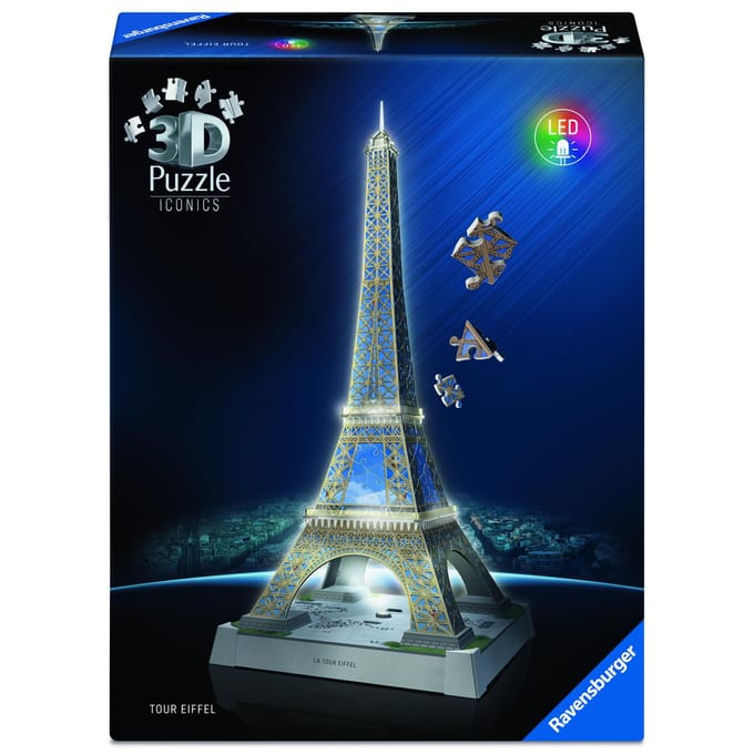 Ravensburger 12008024 RAVENSBURGER - 3D Puzzle Iconics Eiffelturm - mit Licht 216 Teile Aantal puzzelstukjes: 216