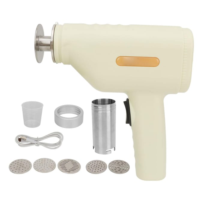 Machine à pâtes électrique sans fil portable Machine à pâtes automatique Ménagère Acier inoxydable L white