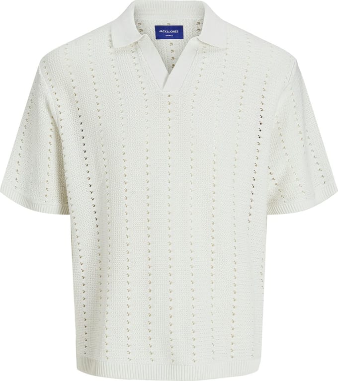 JACK&JONES - JORPAROS KNIT EASTER SS CROCHET POLO - Heren - Polo's
