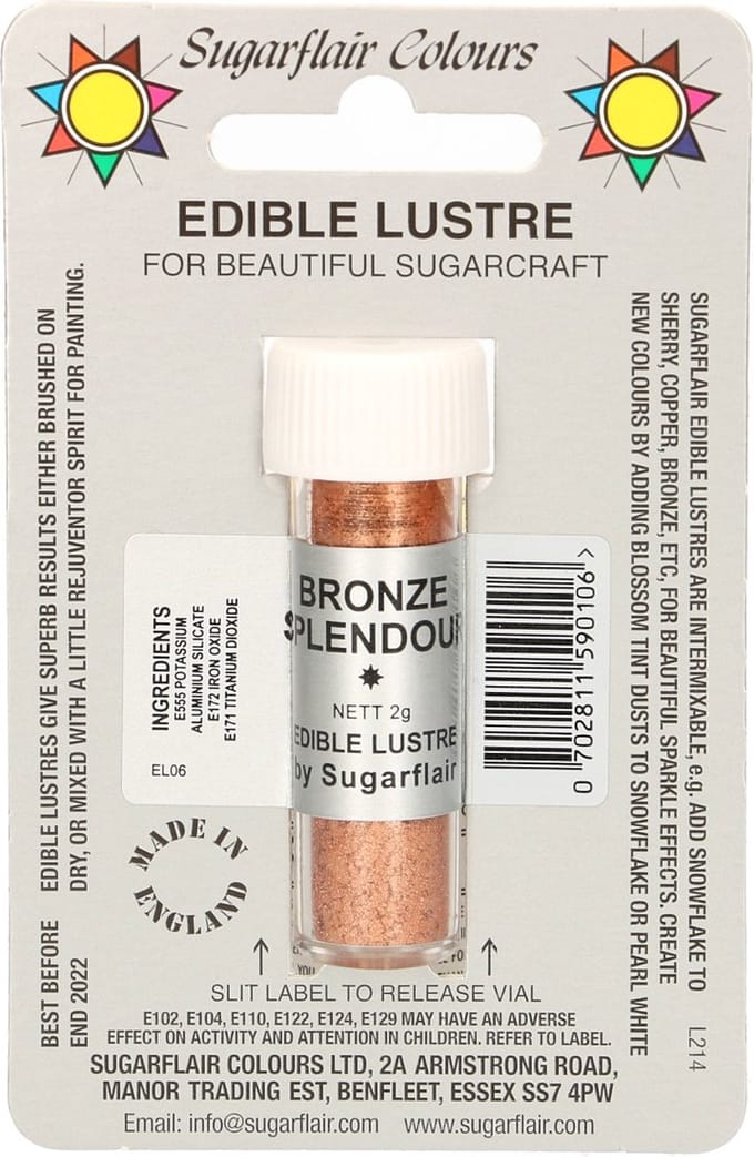 Sugarflair Eetbare Glanspoeder - Bronze Splendour - 4g - Voedingskleurstof
