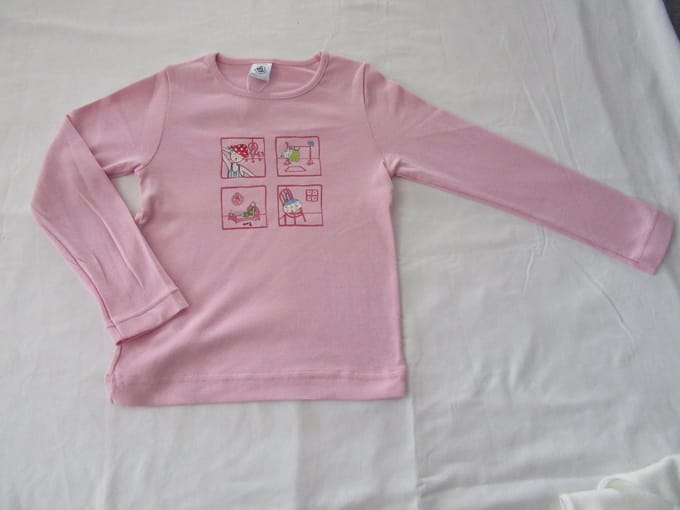 petit bateau , meisje, t-shirt lange mouw , rose , 6jaar  114