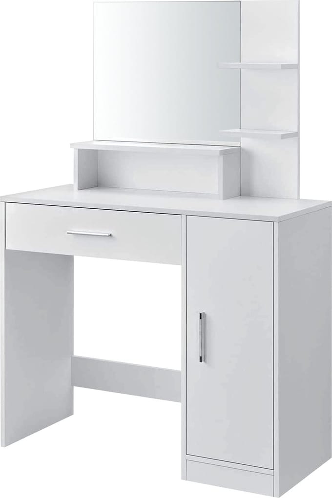 ModernHome Kaptafel met Spiegel - 90x38x137,5 cm - Wit - Make-up Tafel