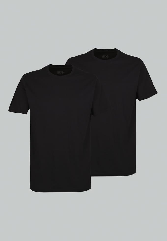 CECEBA Maverick American Heren T-shirt - 2-pack - ronde hals - Zwart