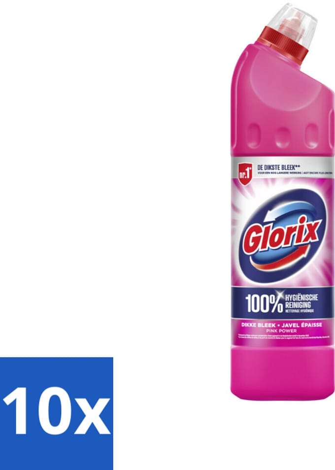 Glorix Bleek Pink Power 750 ml - Bulkverpakking - 10 stuks