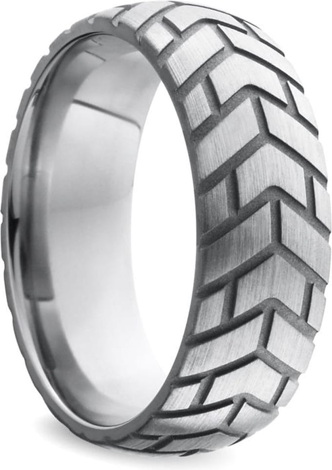 Black Label - Tire XL - Zware RVS Cockring met Bandenprofiel - Diameter 55 mm