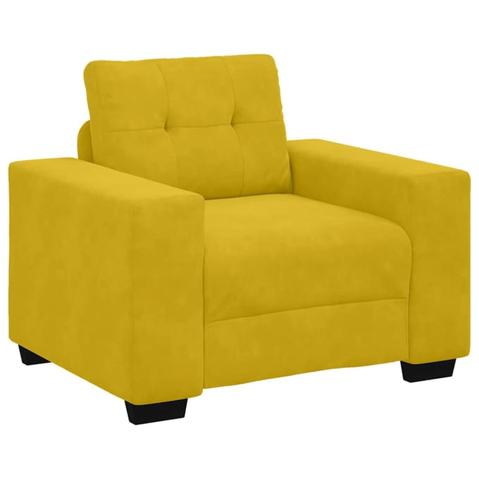 vidaXL - Sofastoel - Geel - 100x78x80 - cm - Fluweel