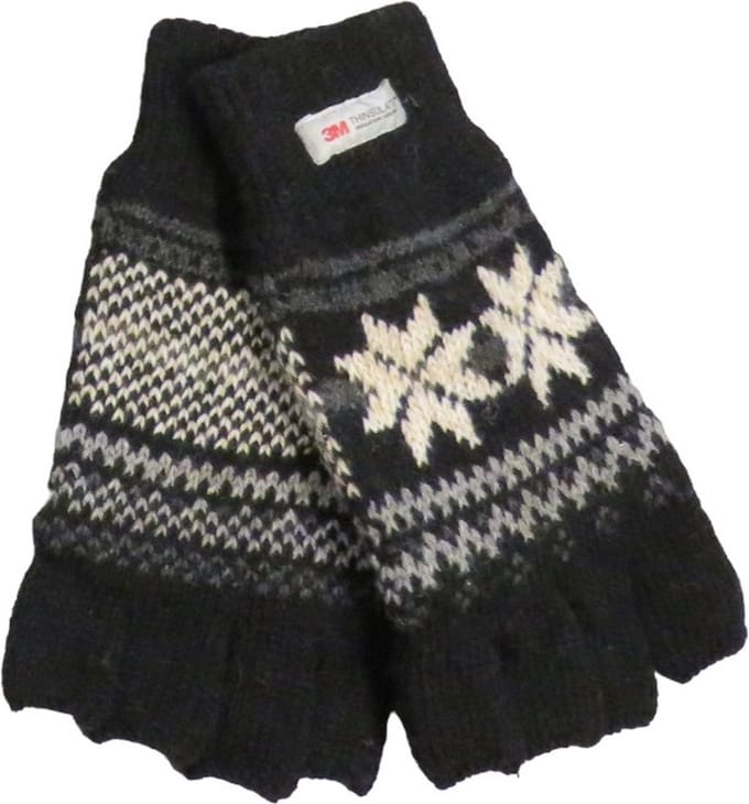 Thinsulate handschoen heren halve vingers - 30% wol