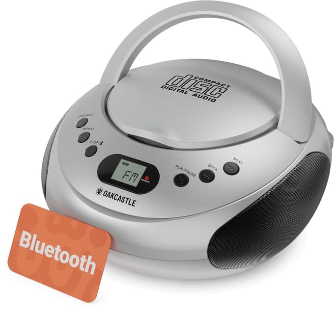Oakcastle CD250 Draagbare CD Boombox - Bluetooth - FM-radio - Zilver
