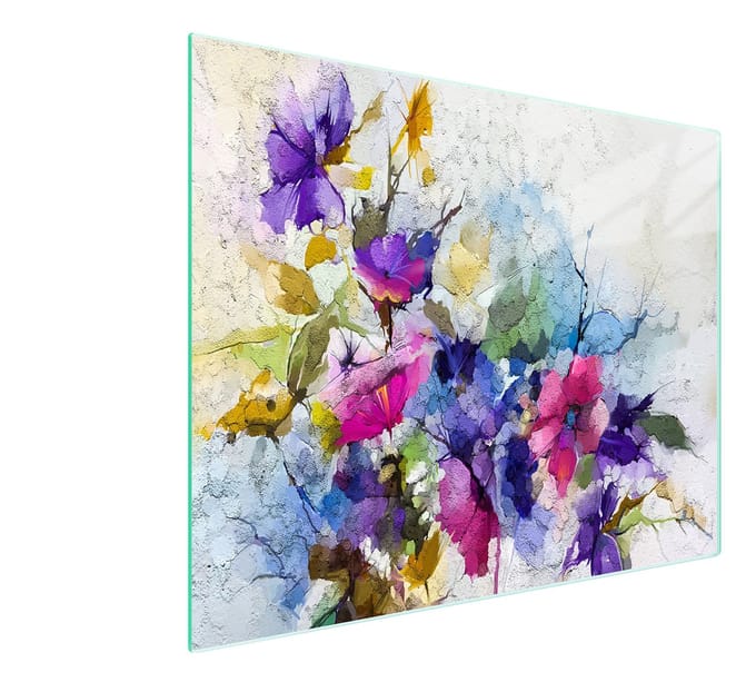TMK ArtDeko - Snijplank - 52x30 cm - Kleur Kwiaty - Hartglas