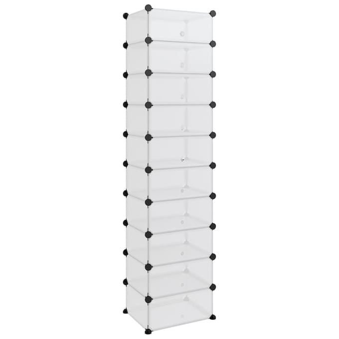 vidaXL - Schoenenrek - 44x32x174 - cm - polypropeen - transparant
