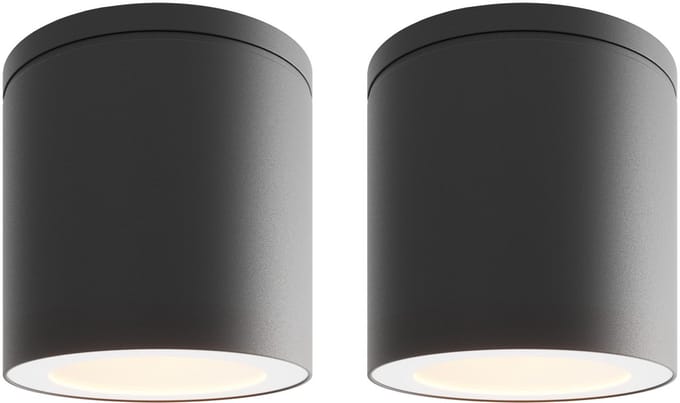 Ledvion - 2X LED Opbouwspot, Dimbaar, 3W, 2700K, IP54, Zwart
