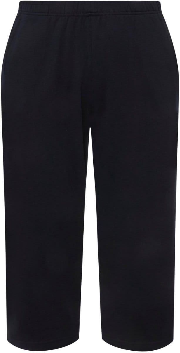 Ulla Popken - Dames - 7/8-joggingbroek rechte pijp elastische tailleband - Jeans blauw - Maat 54+