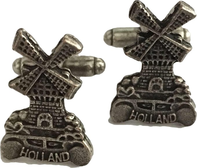 Petra’s Sieradenwereld - Manchetknopen molen verzilverd