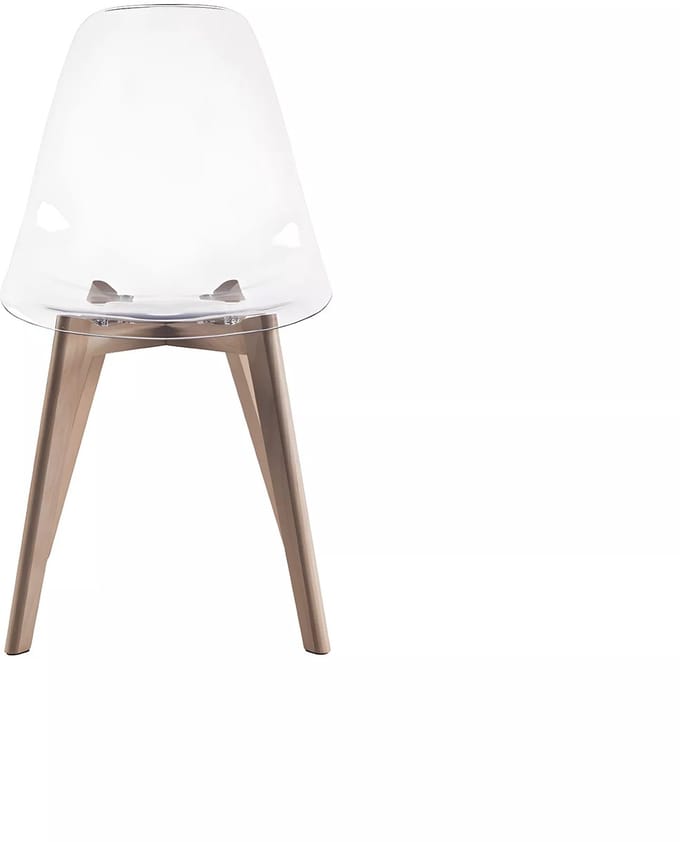 Vente-unique Set van 2 stoelen AUDRA - Polycarbonaat en beuk - Transparant