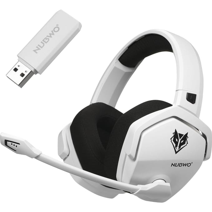NUBWO G06 draadloze gamingheadset voor PS5 PS4 pc-laptop Ruisonderdrukkende hoofdtelefoon met wit