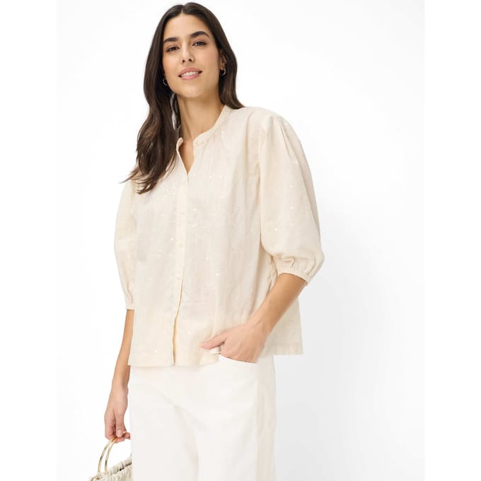 Brax Dames Blouse  Style VIV soft ecru, crèmewit, maat 48