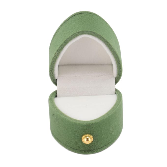 Ringdoos Hartvorm Exquise Romantisch Klein Flanellen Ringetui voor Aanzoek Verloving Bruiloft groen