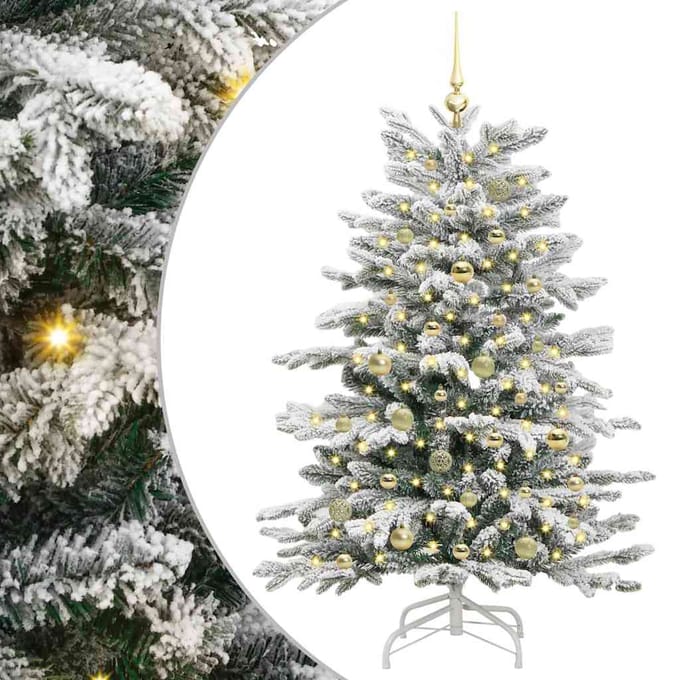 vidaXL - Kunstmatige - Hinged - Kerstboom - Wit - 150 - cm - PE - en - PVC