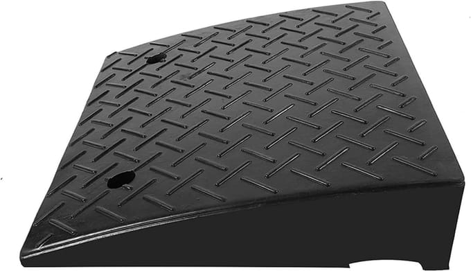 Rubberen Oprijplaat - Drempelhulp - Gemakkelijk Instappen - Trillingsdempende Basis - 55 x 37 x 20 cm - Zwart