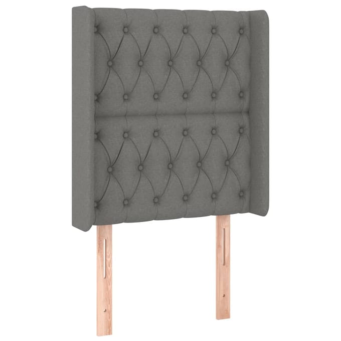 vidaXL - Hoofdbord - LED - 83x16x118/128 - cm - stof - donkergrijs
