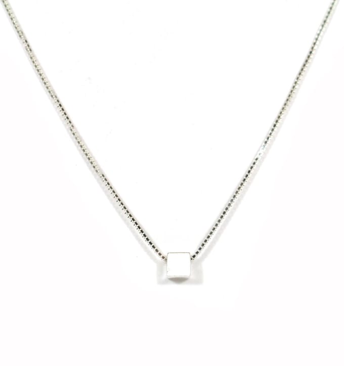 Heaven Eleven - 925 zilver blokje (donut) - 40cm (verstel-ketting 4cm)