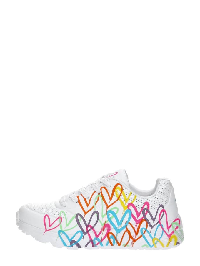Skechers Uno Lite - Spread The Love Meisjes Sneakers - Wit/Mutlicolour