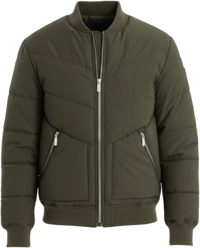 OMBRE Jas - Rits - Effen Donkere olijf S