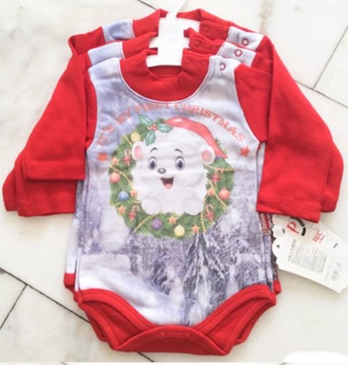 Rompertje voor de Kerst - grappige romper voor baby - First Christmas - maat 68
