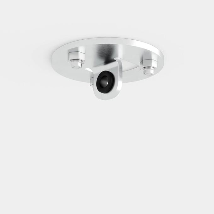 Plafondanker Plaat - Oogplaat Bevestiging - Luchtacrobatiek Oefenen - Zware Stalen Constructie - 12 cm Diameter - Gegalvaniseerd