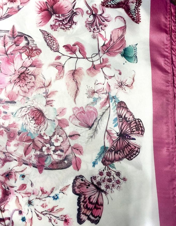 Dames Neksjaal - Haarsjaal - Hoofdsjaal - (24082#) Roze/Ecru