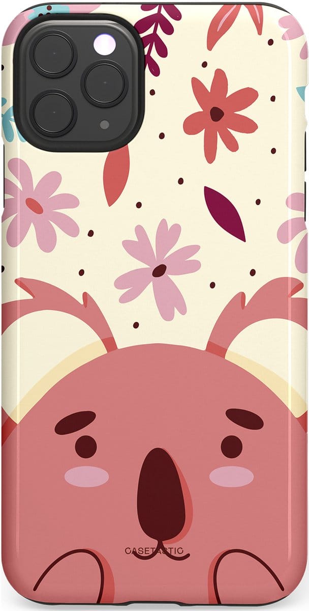Casetastic hoesje geschikt voor Apple iPhone 11 Pro Max - Dubbellaagse bescherming - Koala knuffel - Fashion Case - Koraal Crème Lichtroze