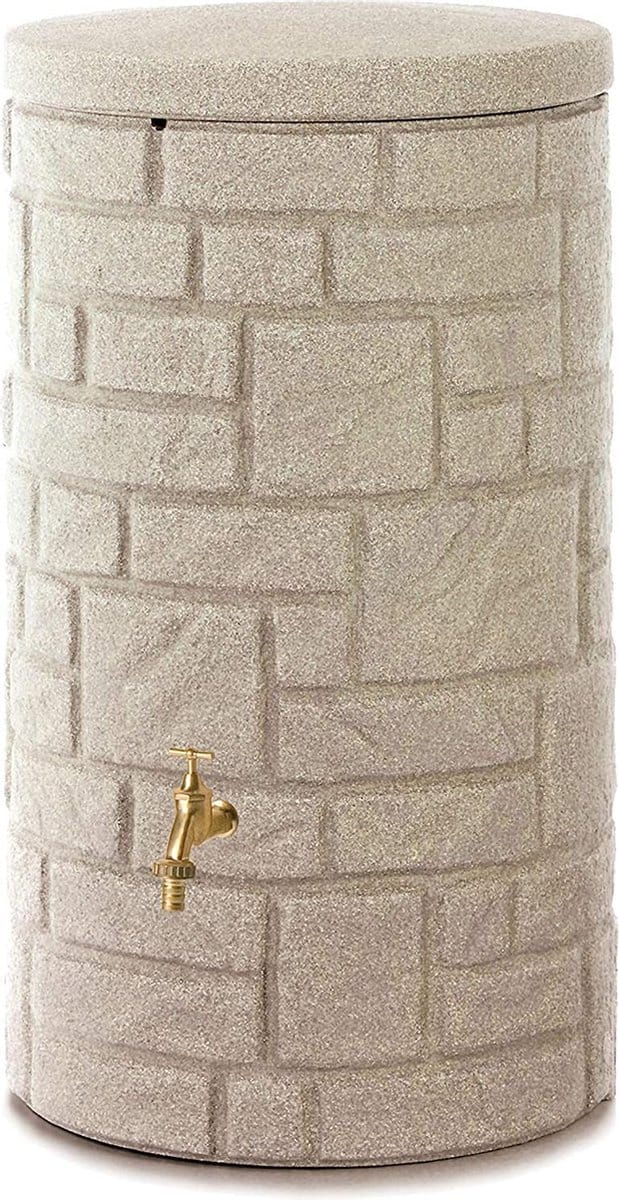 Regenton 230L baksteen design | Zuil model regenvat ''Brick''