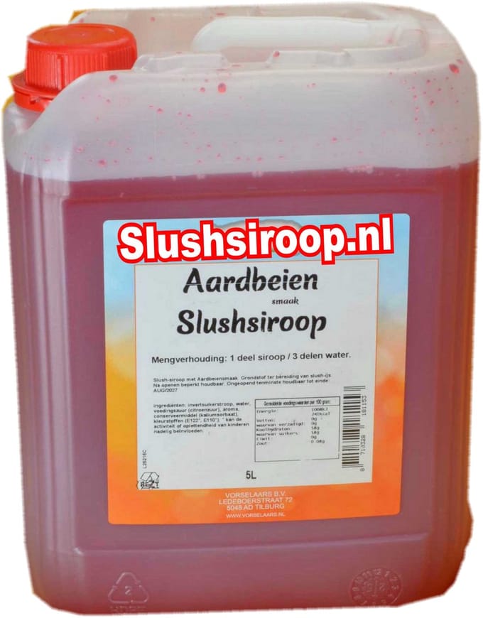 Slushsiroop AARDBEIEN - tank met 5 liter - Vorselaars - MilaNNE