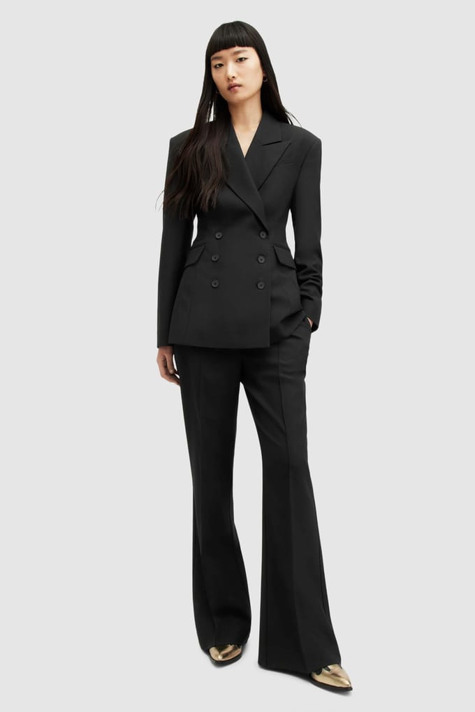 AllSaints Sevenh Trouser Black Taglia: 4 | Pantaloni da completo Outlet | Donna | Nero