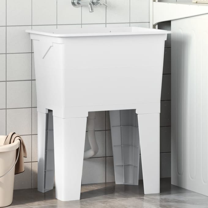 vidaXL - Waskuip - 59x41x75 - cm - hars - wit