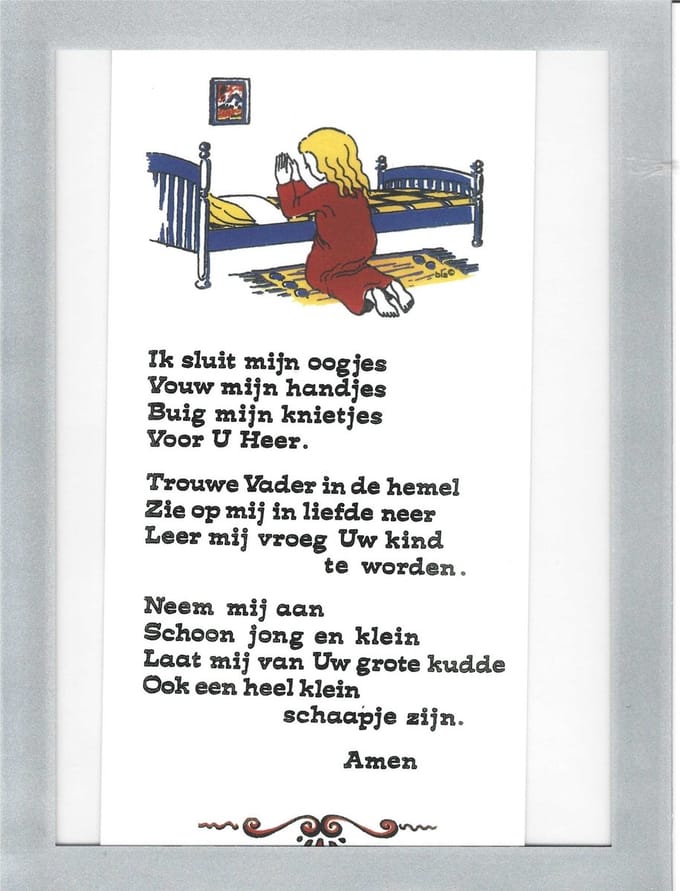 Gedicht Ik sluit mijn oogjes in Passepartout.