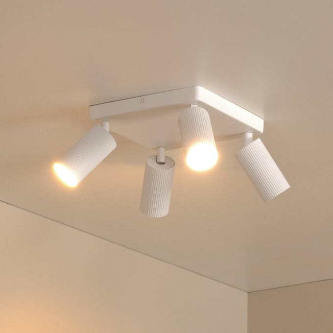 Lucide CLUBS - Plafondspot (Plafondlamp) - 4xGU10 (MR16) - Wit