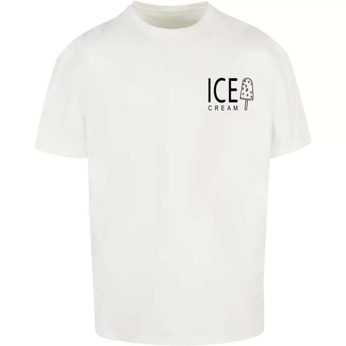 Merchcode - Ice Cream Oversized Heren Tshirt - M - Wit
